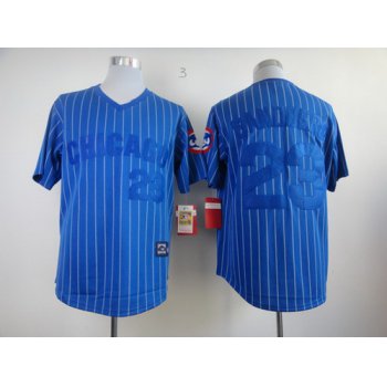 Chicago Cubs #23 Ryne Sandberg Blue Pinstripe Throwback Jersey