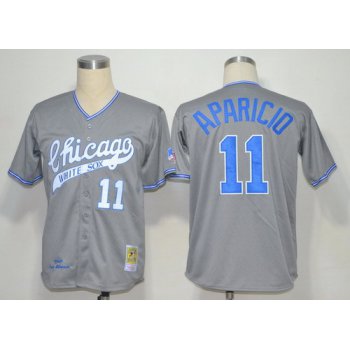 Chicago White Sox #11 Luis Aparicio 1969 Gray Wool Throwback Jersey