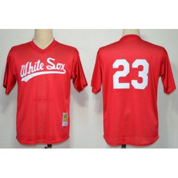 Chicago White Sox #23 Robin Ventura 1990 Mesh BP Red Throwback Jersey