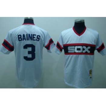 Chicago White Sox #3 Harold Baines 1983 White Pullover Throwback Jersey