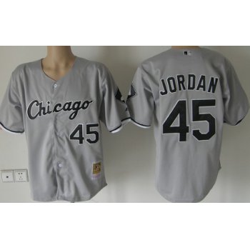 Chicago White Sox #45 Michael Jordan Gray Throwback Jersey