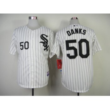 Chicago White Sox #50 John Danks White With Black Pinstripe Jersey