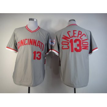 Cincinnati Reds #13 Dave Concepcion 1976 Gray Throwback Jersey