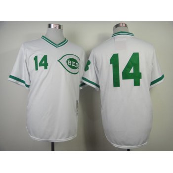 Cincinnati Reds #14 Pete Rose St. Patrick's Day White Throwback Jersey