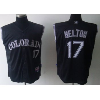 Colorado Rockies #17 Todd Helton Black Sleeveless Jersey