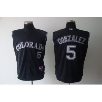 Colorado Rockies #5 Carlos Gonzalez Black Sleeveless Jersey