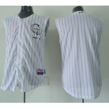 Colorado Rockies Blank White Sleeveless Jersey