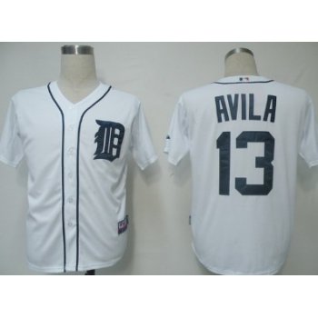 Detroit Tigers #13 Alex Avila White Jersey