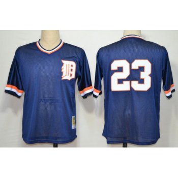 Detroit Tigers #23 Kirk Gibson Mesh BP Navy Blue Throwback Jersey