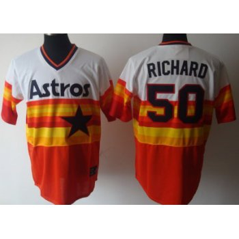 Houston Astros #50 J. R. Richard Rainbow Throwback Jersey