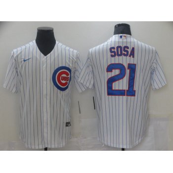 Men Chicago Cubs 21 Sosa White Game Nike MLB Jerseys