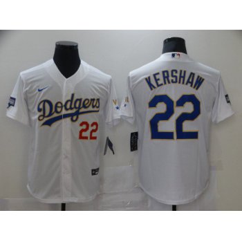 Men Los Angeles Dodgers 22 Kershaw White Game 2021 Nike MLB Jersey