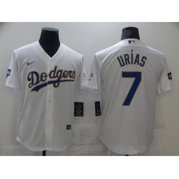 Men Los Angeles Dodgers 7 Urias White Game 2021 Nike MLB Jersey1