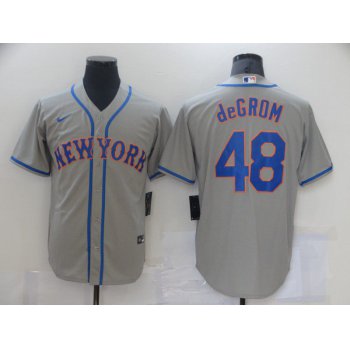 Men New York Mets 48 Degrom Grey Game Nike MLB Jerseys