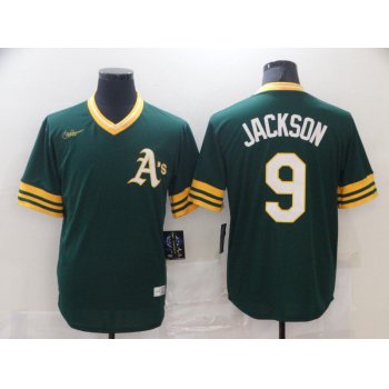 Men Oakland Athletics 9 Jackson Green Game Nike MLB Jersey