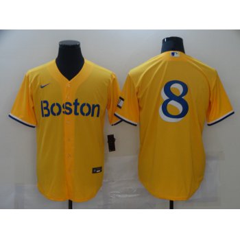 Men's Boston Red Sox #8 Carl Yastrzemski Gold 2021 City Connect Stitched MLB Cool Base Nike Jersey