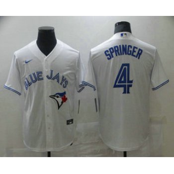 Men's Toronto Blue Jays #4 George Springer White Stitched MLB Cool Base Nike Jersey