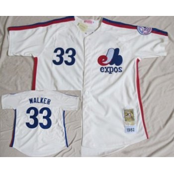 Montreal Expos #33 Larry Walker 1982 Cream Throwback Jersey