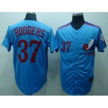 Montreal Expos #37 Steve Rodgers 1982 Blue Throwback Jersey