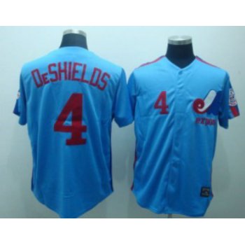 Montreal Expos #4 Delino DeShields 1982 Blue Throwback Jersey