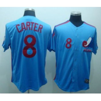 Montreal Expos #8 Gray Carter 1982 Blue Throwback Jersey