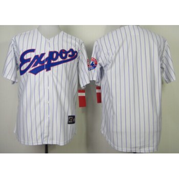 Montreal Expos Blank 1982 White Pinstripe Throwback Jersey