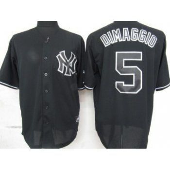 New York Yankees #5 Joe DiMaggio Black Fashion Jersey