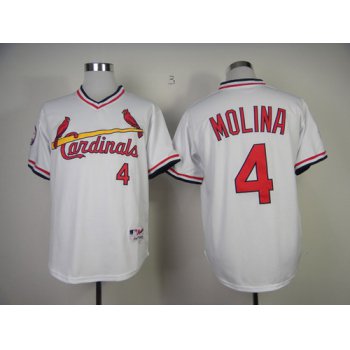 St. Louis Cardinals #4 Yadier Molina 1982 White Pullover Jersey