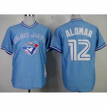 Toronto Blue Jays #12 Roberto Alomar 1993 Light Blue Throwback Jersey