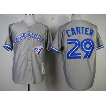 Toronto Blue Jays #29 Joe Carter 1992 Gray Throwback Jersey