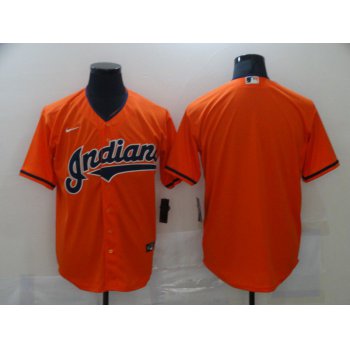 Men Cleveland Indians Blank Orang Game Nike MLB Jerseys