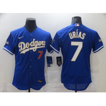 Men Los Angeles Dodgers 7 Urias Blue Elite 2021 Nike MLB Jersey