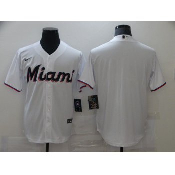 Men Miami Marlins Blank White Game Nike MLB Jerseys