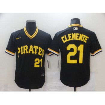 Men Pittsburgh Pirates 21 Clemente Black Game Nike MLB Jerseys