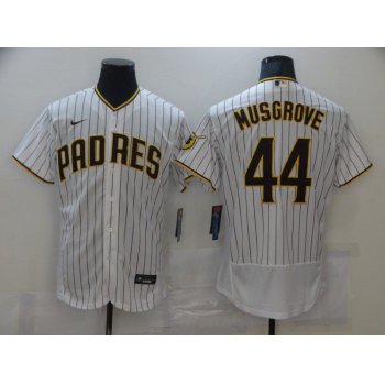 Men San Diego Padres 44 Musgrove White stripe Elite 2021 Nike MLB Jersey