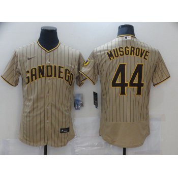 Men San Diego Padres 44 Musgrove brown stripe Elite 2021 Nike MLB Jersey