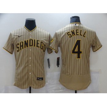 Men San Diego Padres 4 Snell brown stripe Elite 2021 Nike MLB Jersey