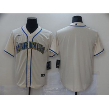 Men Seattle Mariners Blank Cream Game Nike MLB Jerseys