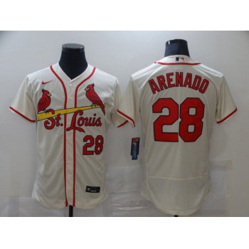 Men St.Louis Cardinals 28 Arenado Cream Elite Nike MLB Jerseys