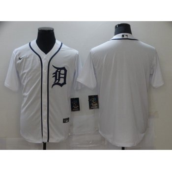 Men's Detroit Tigers Blank White Stitched MLB Cool Base Nike Jersey