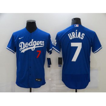 Men's Los Angeles Dodgers #7 Julio Urias Blue Stitched MLB Cool Base Nike Jersey