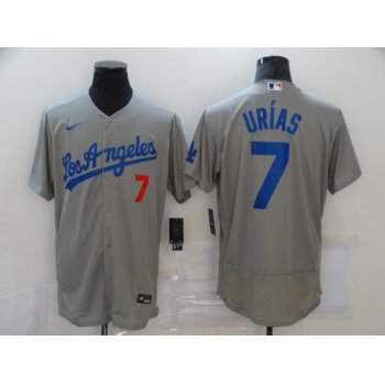 Men's Los Angeles Dodgers #7 Julio Urias Grey Stitched MLB Cool Base Nike Jersey