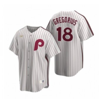 Mens Nike Philadelphia Phillies 18 Didi Gregorius White Cooperstown Collection Home Stitched Baseball Jersey