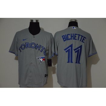 Men's Toronto Blue Jays #11 Bo Bichette Grey Stitched MLB Cool Base Nike Jersey