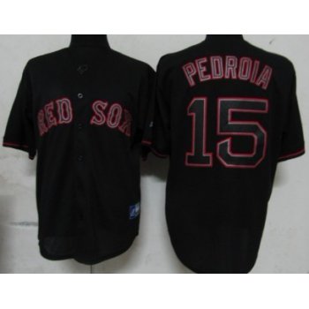 Boston Red Sox #15 Dustin Pedroia Black Fashion Jersey