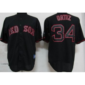 Boston Red Sox #34 David Ortiz Black Fashion Jersey