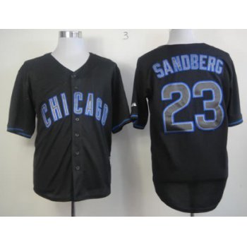 Chicago Cubs #23 Ryne Sandberg Black Fashion Jersey