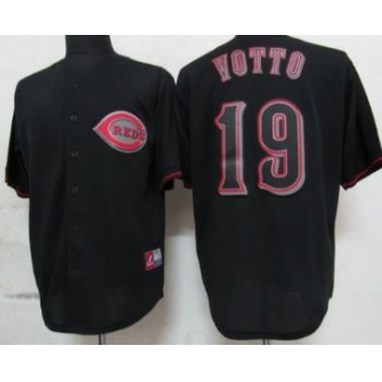 Cincinnati Reds #19 Joey Votto Black Fashion Jersey