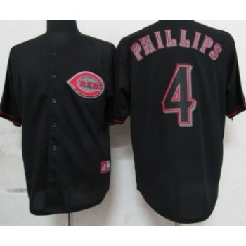 Cincinnati Reds #4 Brandon Phillips Black Fashion Jersey