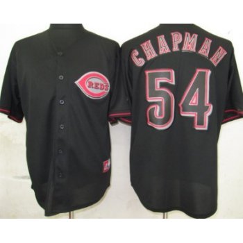 Cincinnati Reds #54 Aroldis Chapman Black Fashion Jersey